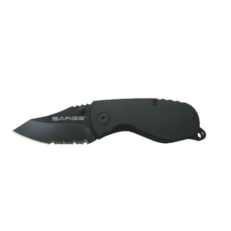 Sarge Knives Compact Tactical Folder Knife w/ Partially Serrated Stainless Blade SK-800